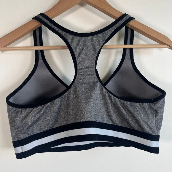 Fruit of the Loom Gray Padded Sports Bra Lounge Striped Band Racerback Size 38 - Picture 8 of 8